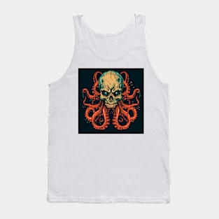 Weircore Skull Octopus Horror Tank Top